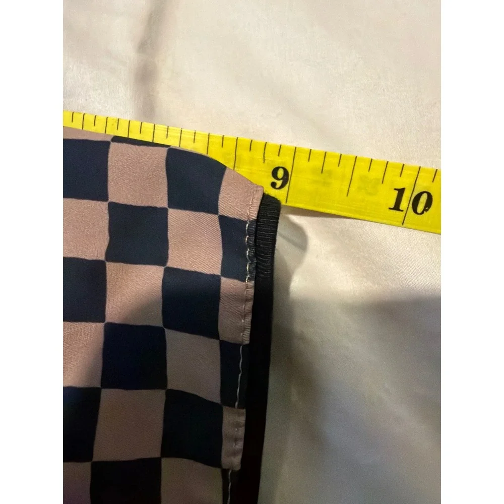 Tan + Lines by Sivan Ayla Mens XL Checkerboard Swim Trunks Tan Black board shrts